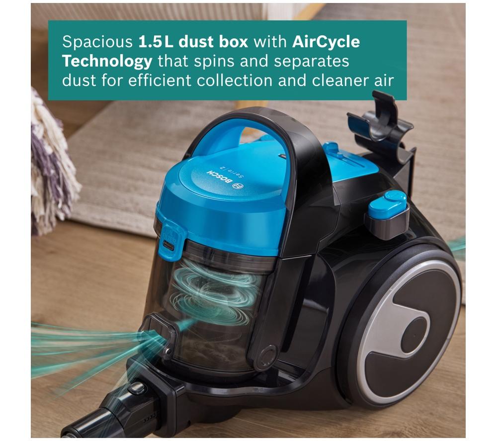 BOSCH Series 2 BGS05BU2GB Cylinder Bagless Vacuum Cleaner - Turquoise