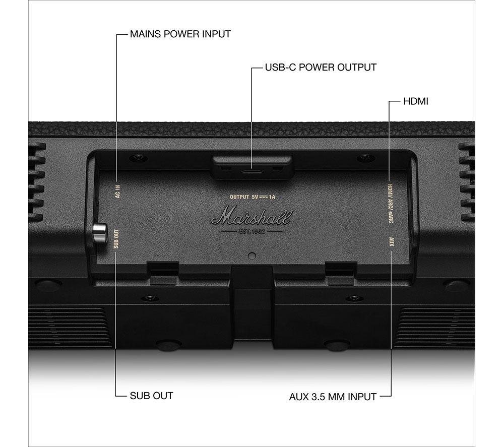 MARSHALL Heston 60 5.1 All-in-One Sound Bar - Black