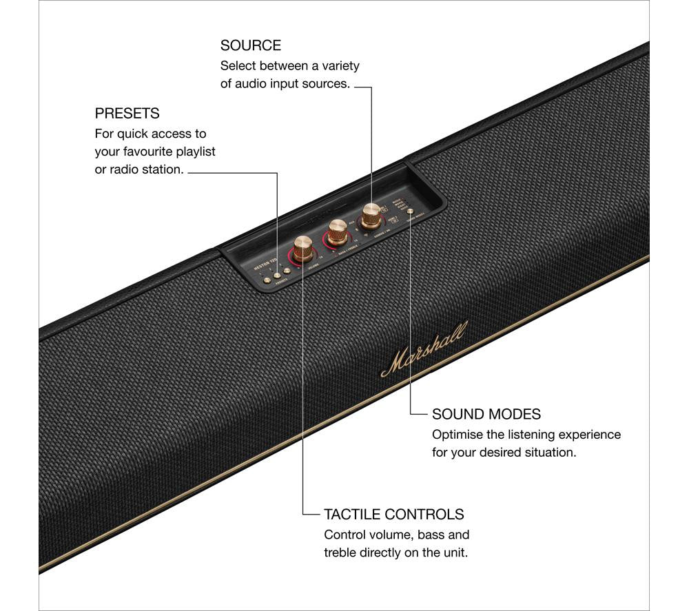 Barra de sonido todo en uno MARSHALL Heston 120 5.1.2 - Negro