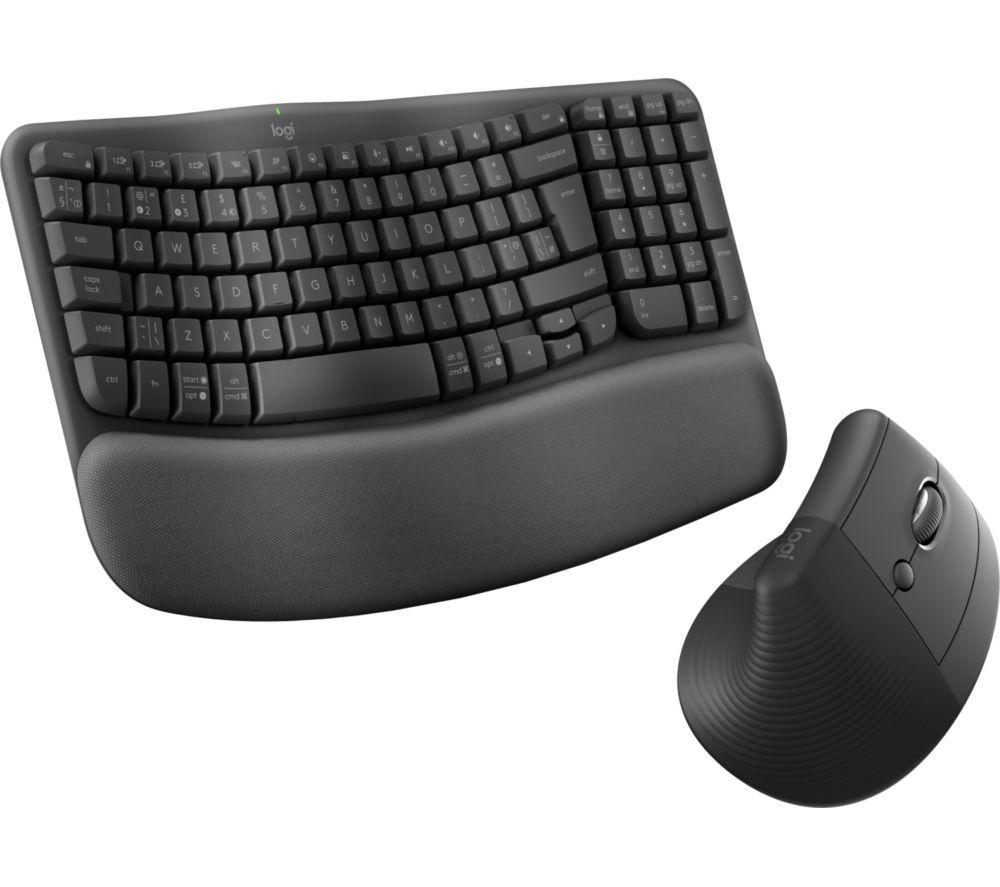 LOGITECH Wave Keys Wireless Keyboard & Lift Mouse Set - Graphite