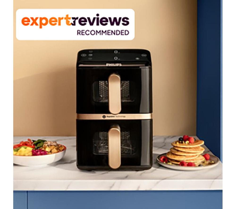 PHILIPS Serie 4000 NA462/79 Freidora de aire de doble cesta apilada - Negro y cobre