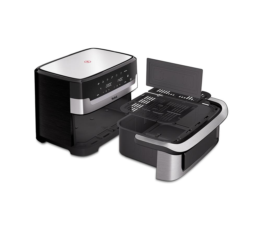 TEFAL Easy Fry EY922 9L FlexDrawer Dual Air Fryer - Stainless Steel