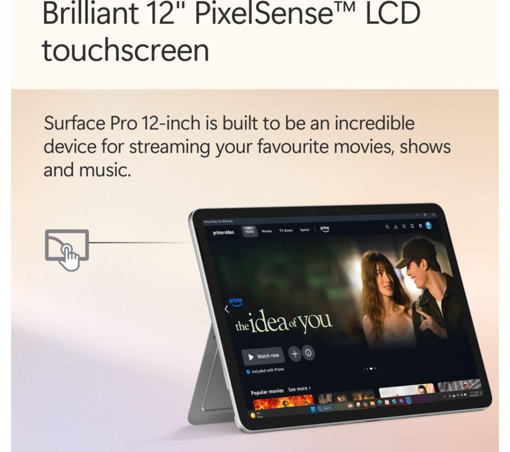 MICROSOFT Surface Pro de 12", PC Copilot+ con teclado - Snapdragon X Plus, SSD de 512 GB, Platino