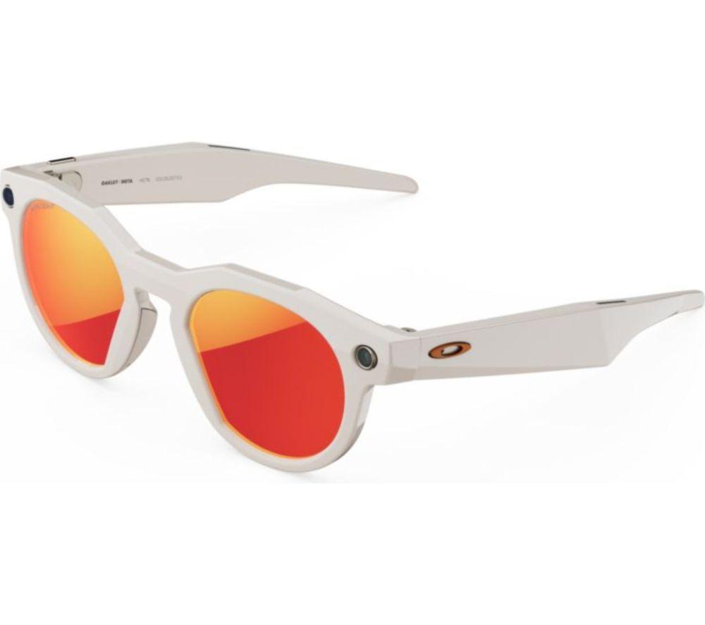 OAKLEY META HSTN Glasses - Warm Grey, Prizm Ruby