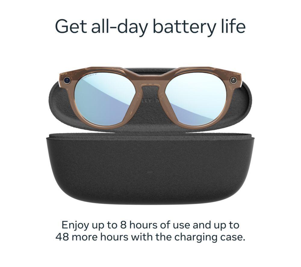 OAKLEY META HSTN Glasses - Brown Smoke, Prizm Deep Water Polarised