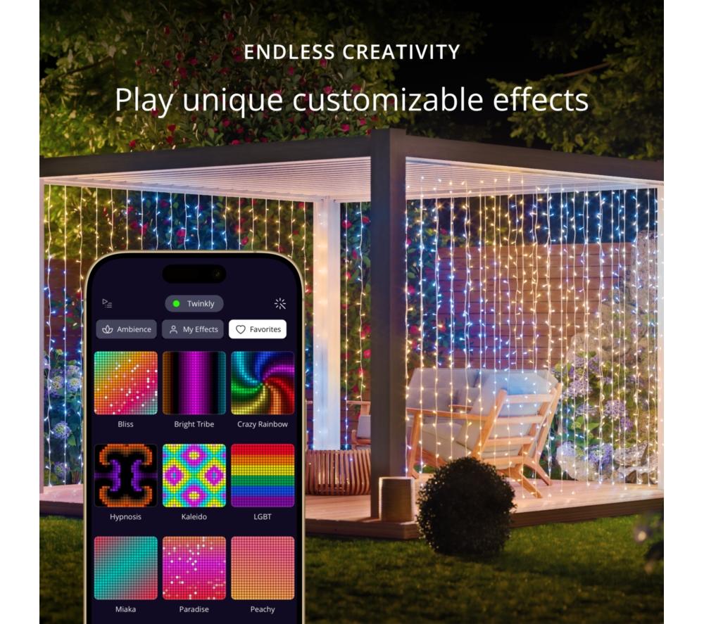 TWINKLY Curtain Gen 2.5 Smart RGB+W LED String Lights - 210 LEDs