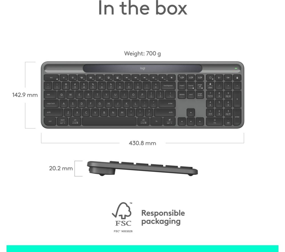 Teclado inalámbrico Logitech Signature Slim Solar+ - Grafito