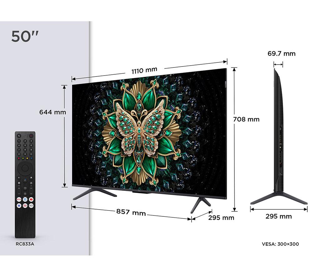 TCL C6K 50" QD-Mini LED 4K HDR Smart Google TV - 50C6K