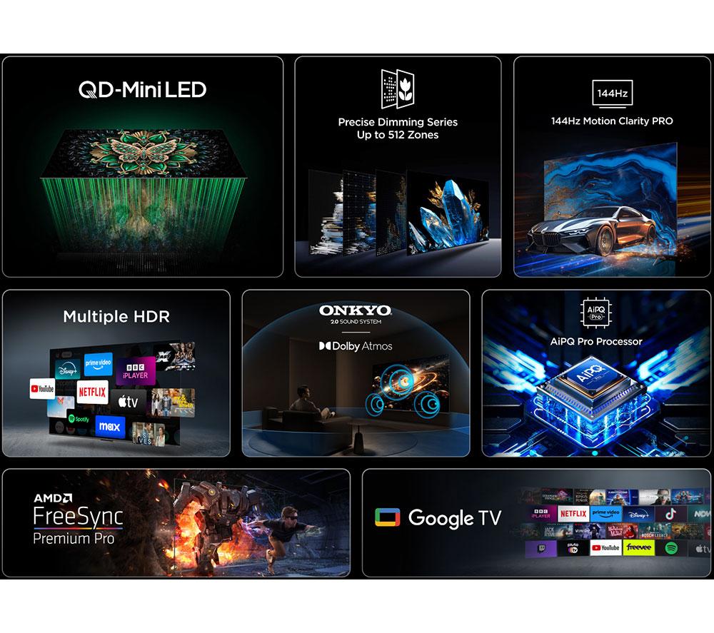 TCL C6K 50" QD-Mini LED 4K HDR Smart Google TV - 50C6K