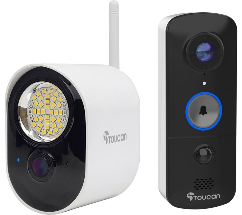 TOUCAN V3TSLC10-MLDX 1080p WiFi Video Doorbell with Chime & Security Floodlight Camera