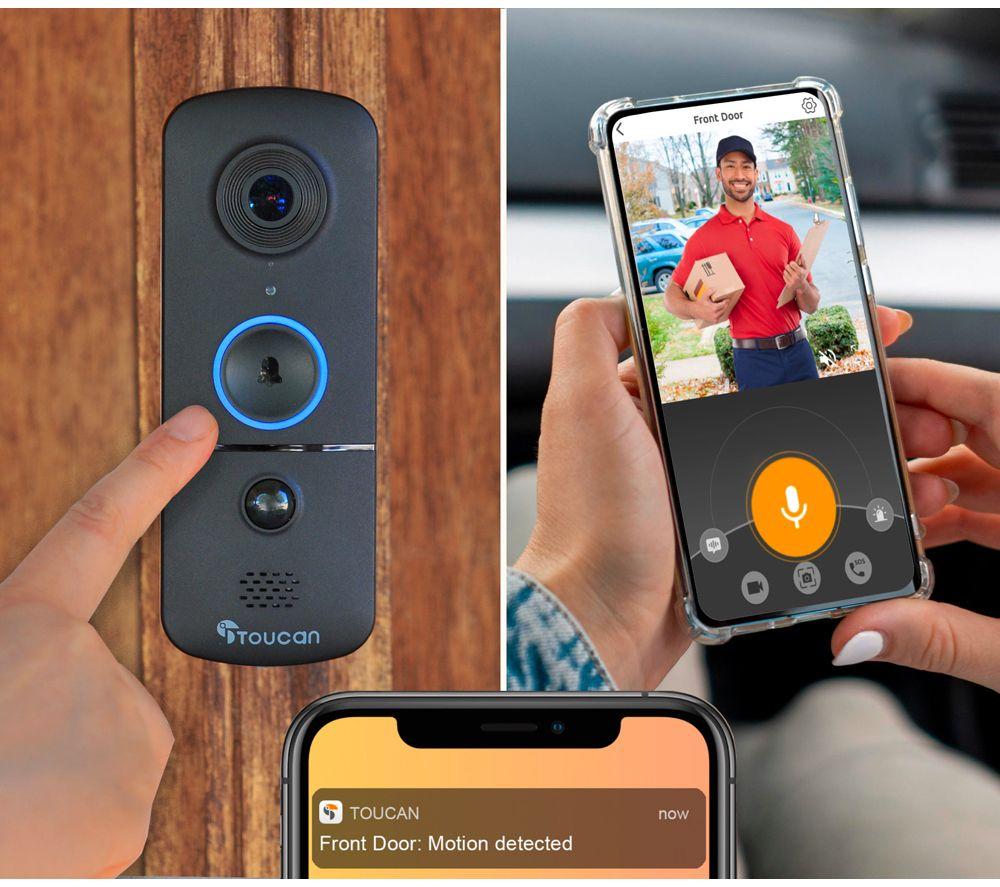 TOUCAN V3TSLC10-MLDX 1080p WiFi Video Doorbell with Chime & Security Floodlight Camera