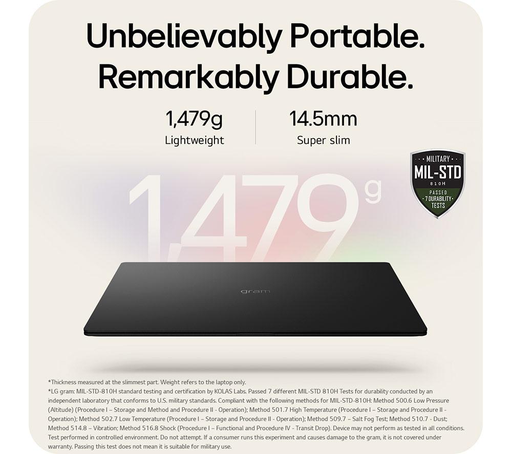 LG gram Pro 17Z90TR-E.AD88A1 17" Laptop - Intel® Core™ Ultra 7, 1 TB SSD, Black