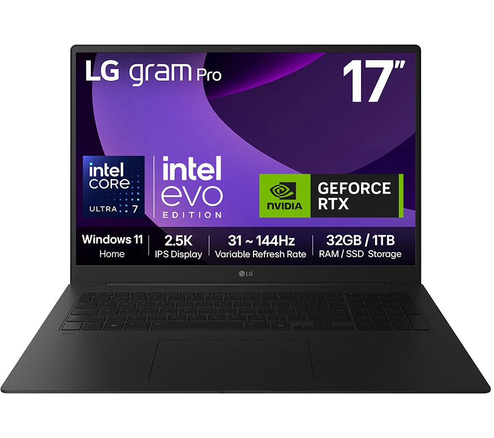 LG gram Pro 17Z90TR-E.AD88A1 17" Laptop - Intel® Core™ Ultra 7, 1 TB SSD, Black