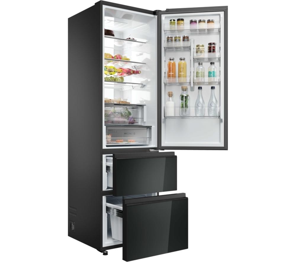 HAIER 3D 60 Series 7 No Frost HTW7620DNGB Smart-Kühl-Gefrierkombination – Obsidianschwarzglas