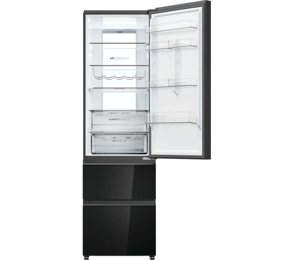 HAIER 3D 60 Series 7 No Frost HTW7620DNGB Smart-Kühl-Gefrierkombination – Obsidianschwarzglas
