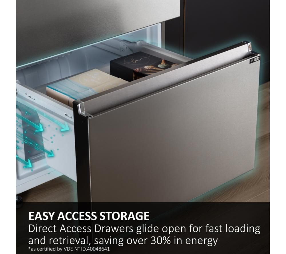 Frigorífico combi inteligente HAIER 3D 60 Serie 7 No Frost HTW7620DNGB – Cristal negro obsidiana