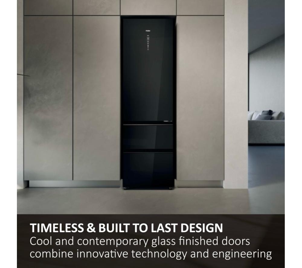 Frigorífico combi inteligente HAIER 3D 60 Serie 7 No Frost HTW7620DNGB – Cristal negro obsidiana