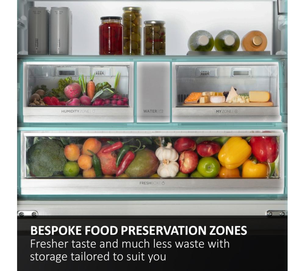 Frigorífico combi inteligente HAIER 3D 60 Serie 7 No Frost HTW7620DNGB – Cristal negro obsidiana