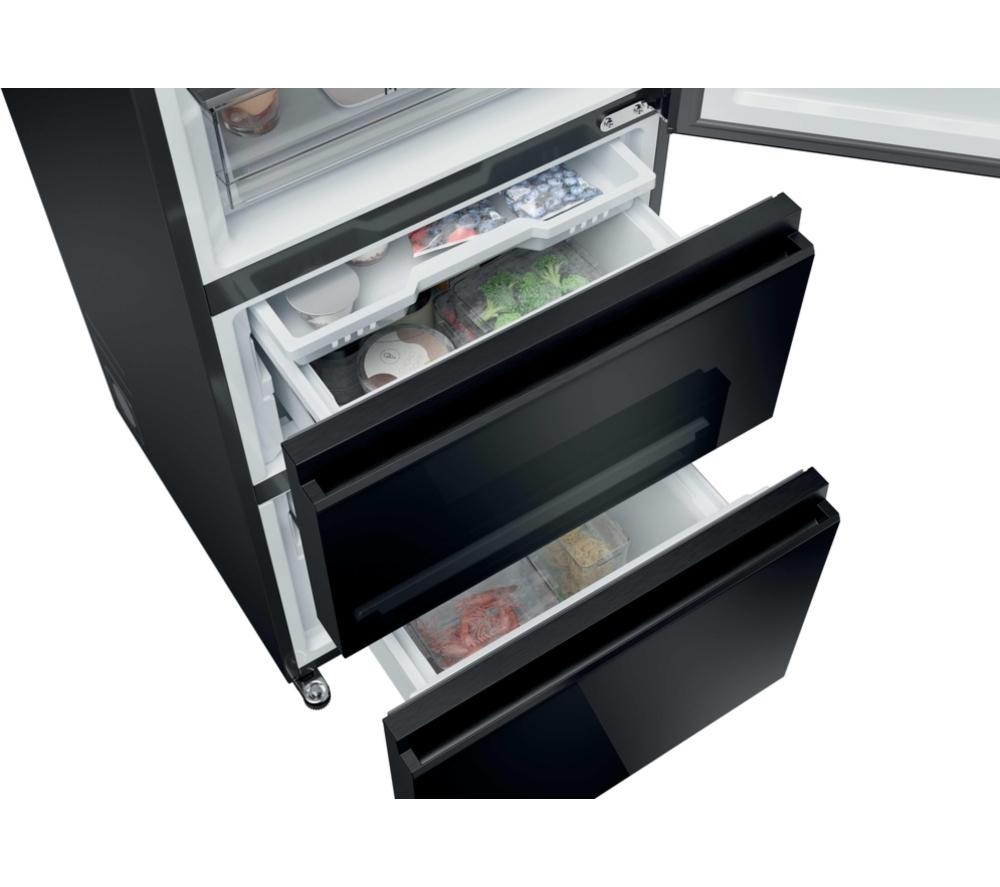 Frigorífico combi inteligente HAIER 3D 60 Serie 7 No Frost HTW7620DNGB – Cristal negro obsidiana