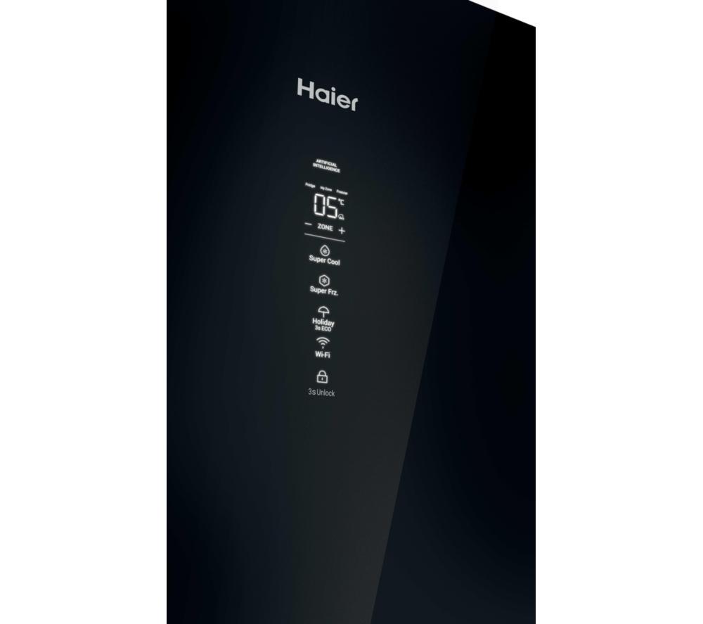 Frigorífico combi inteligente HAIER 3D 60 Serie 7 No Frost HTW7620DNGB – Cristal negro obsidiana