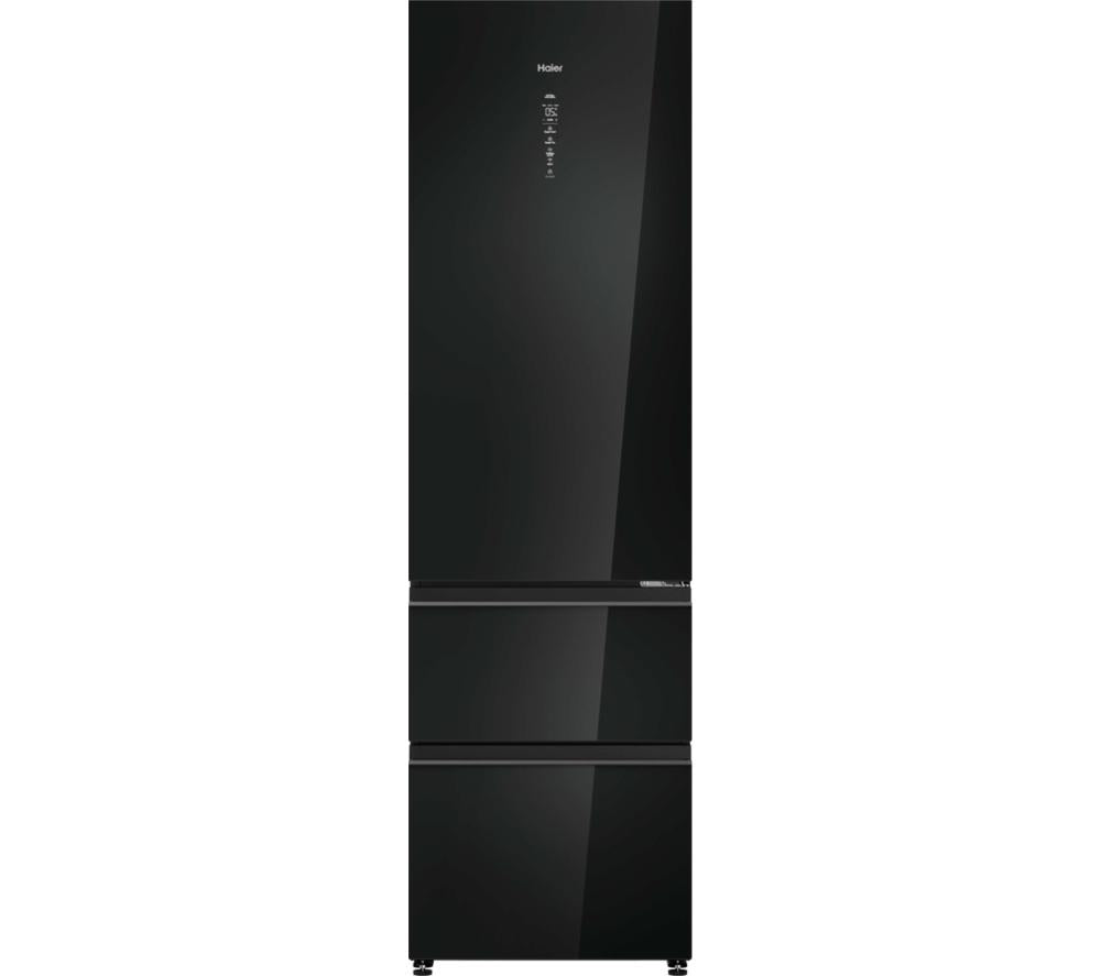 HAIER 3D 60 Series 7 No Frost HTW7620DNGB Smart Fridge Freezer - Obsidian Black Glass