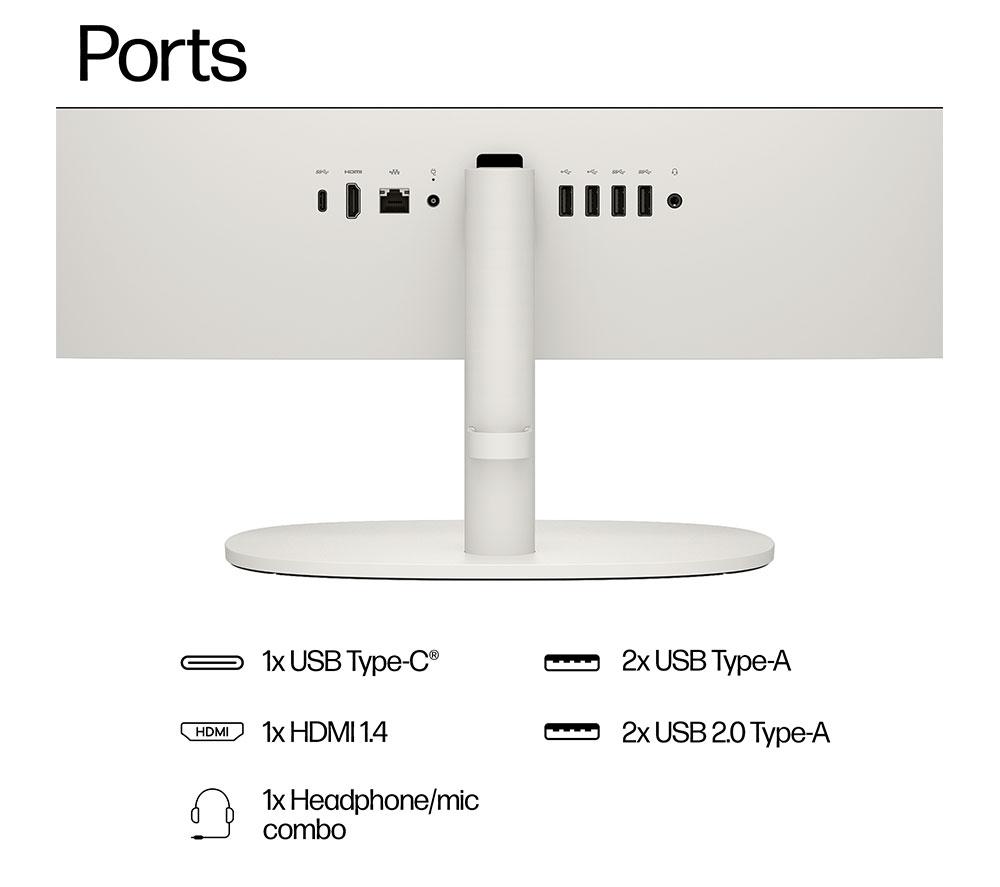 HP 22-dg0015na 21.5" All-in-One PC - Intel® N100, 128 GB UFS, White