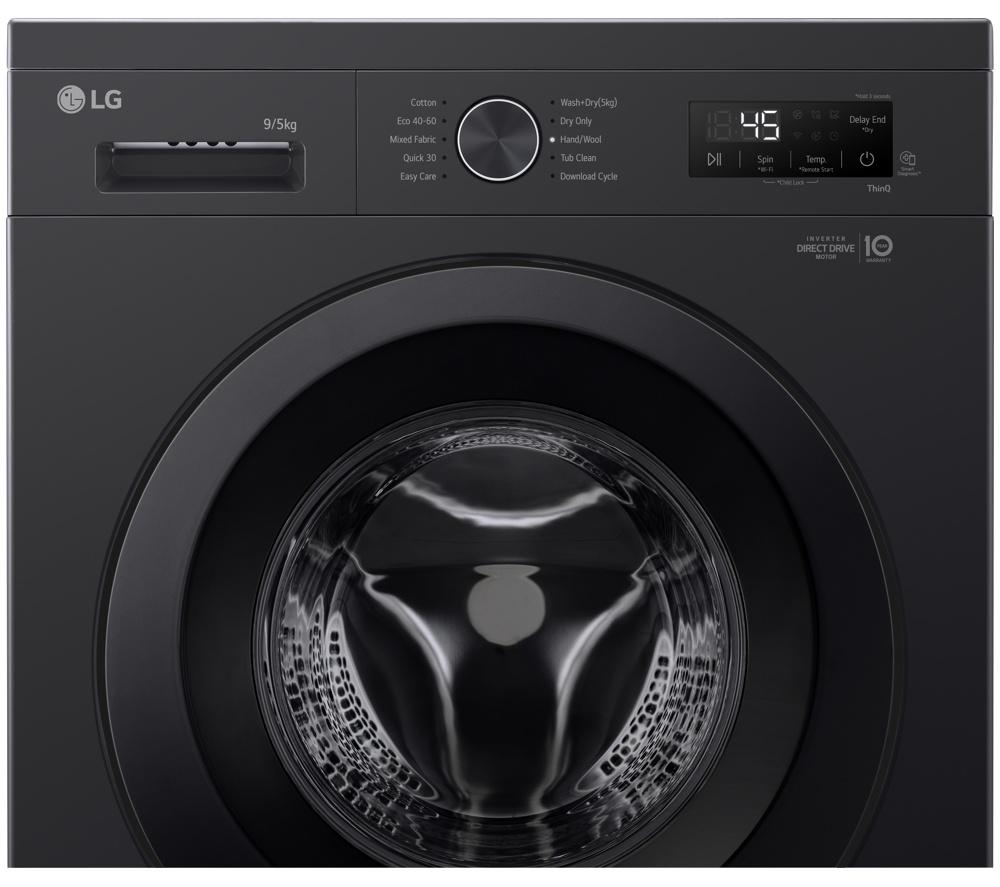 LG Series 2 Direct Drive W4X1095NNK WiFi-enabled 9 kg Washer Dryer - Onyx Black