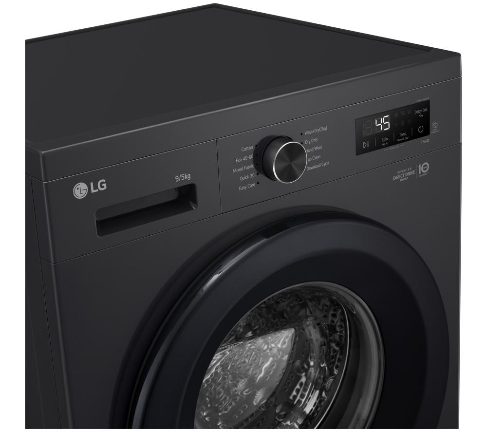 LG Series 2 Direct Drive W4X1095NNK WiFi-enabled 9 kg Washer Dryer - Onyx Black