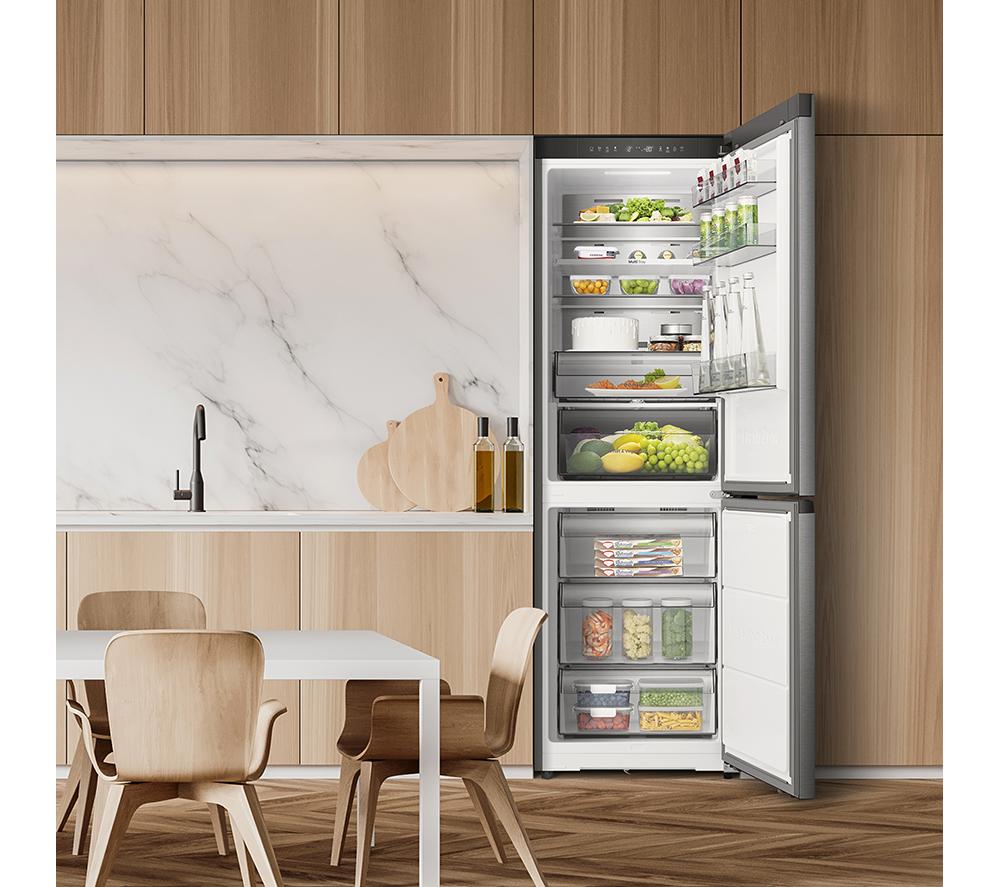 HISENSE KitchenFit RB3K330SAIC Smart 60/40 Fridge Freezer - Silver Inox