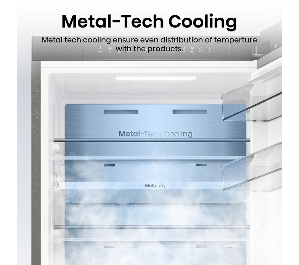 HISENSE KitchenFit RB3K330SAIC Smart 60/40 Fridge Freezer - Silver Inox