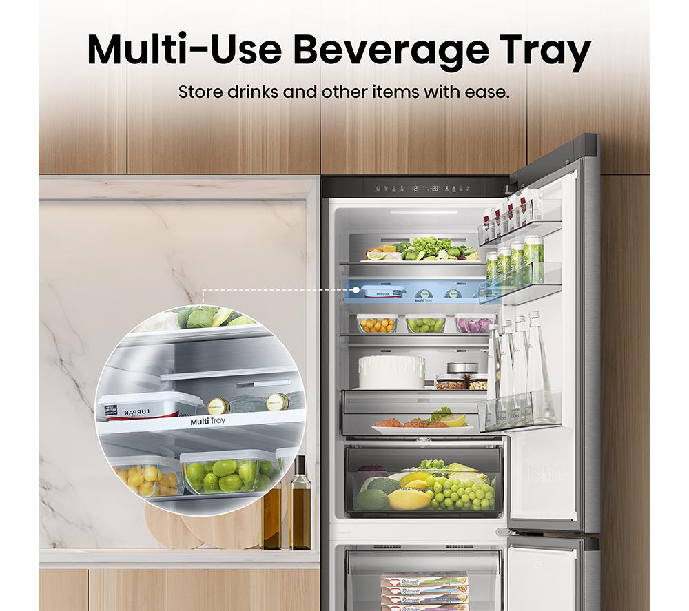 HISENSE KitchenFit RB3K330SAIC Smart 60/40 Fridge Freezer - Silver Inox