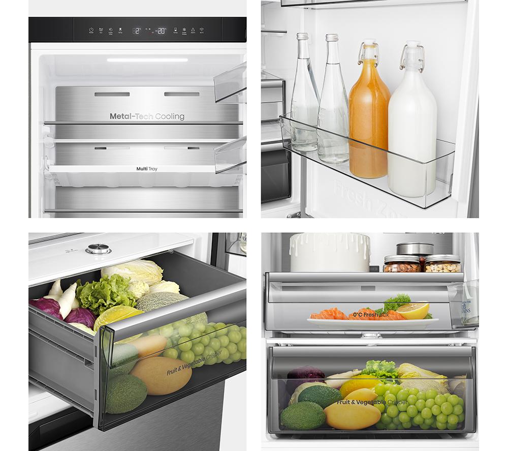 HISENSE KitchenFit RB3K330SAIC Smart 60/40 Fridge Freezer - Silver Inox