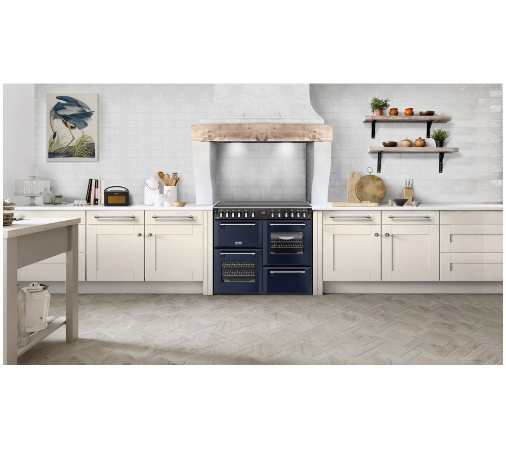 STOVES Richmond Deluxe 100Ei Electric Induction Range Cooker - Midnight Blue & Chrome
