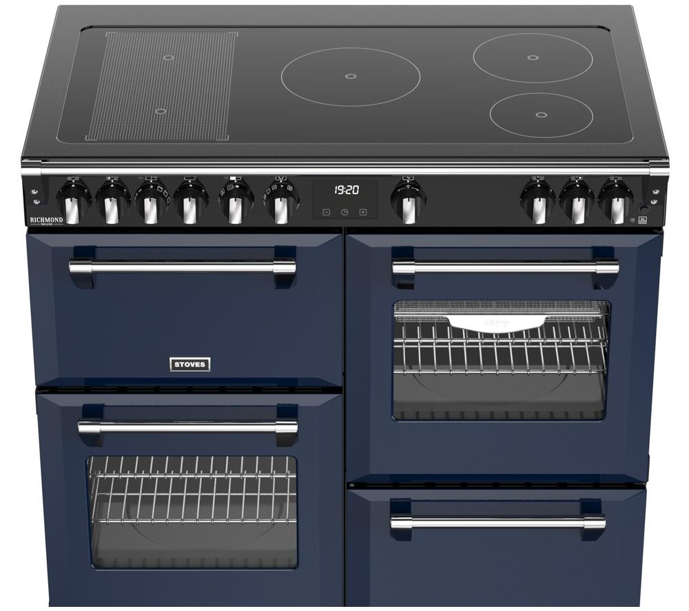 STOVES Richmond Deluxe 100Ei Electric Induction Range Cooker - Midnight Blue & Chrome