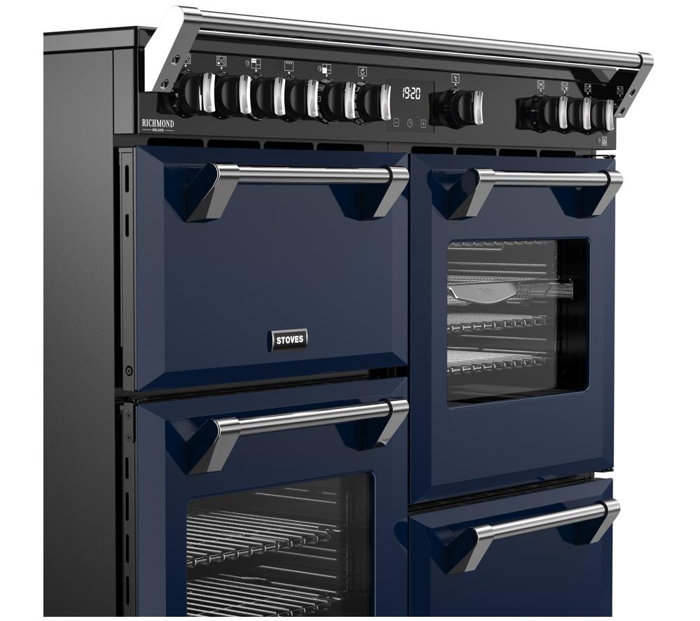 STOVES Richmond Deluxe 100Ei Electric Induction Range Cooker - Midnight Blue & Chrome