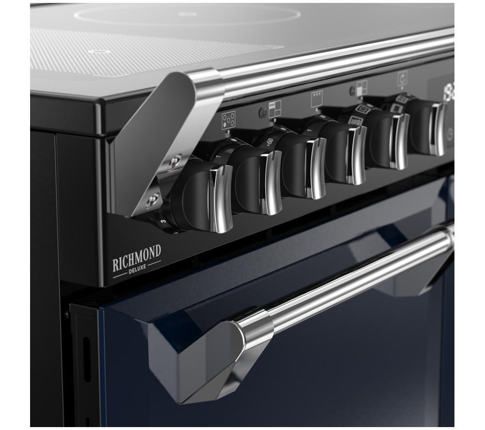 STOVES Richmond Deluxe 100Ei Electric Induction Range Cooker - Midnight Blue & Chrome