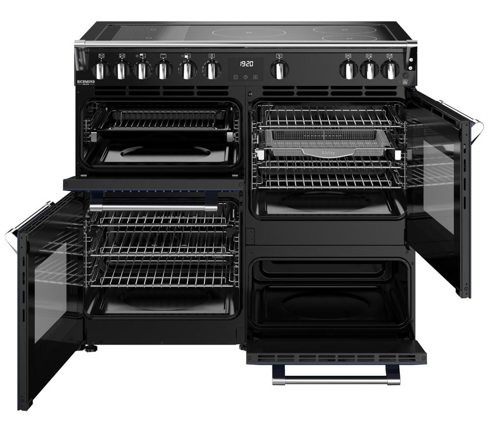STOVES Richmond Deluxe 100Ei Electric Induction Range Cooker - Midnight Blue & Chrome