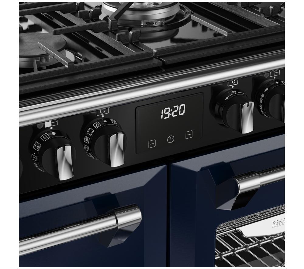 STOVES Richmond Deluxe 100DF Dual Fuel Range Cooker - Midnight Blue & Chrome