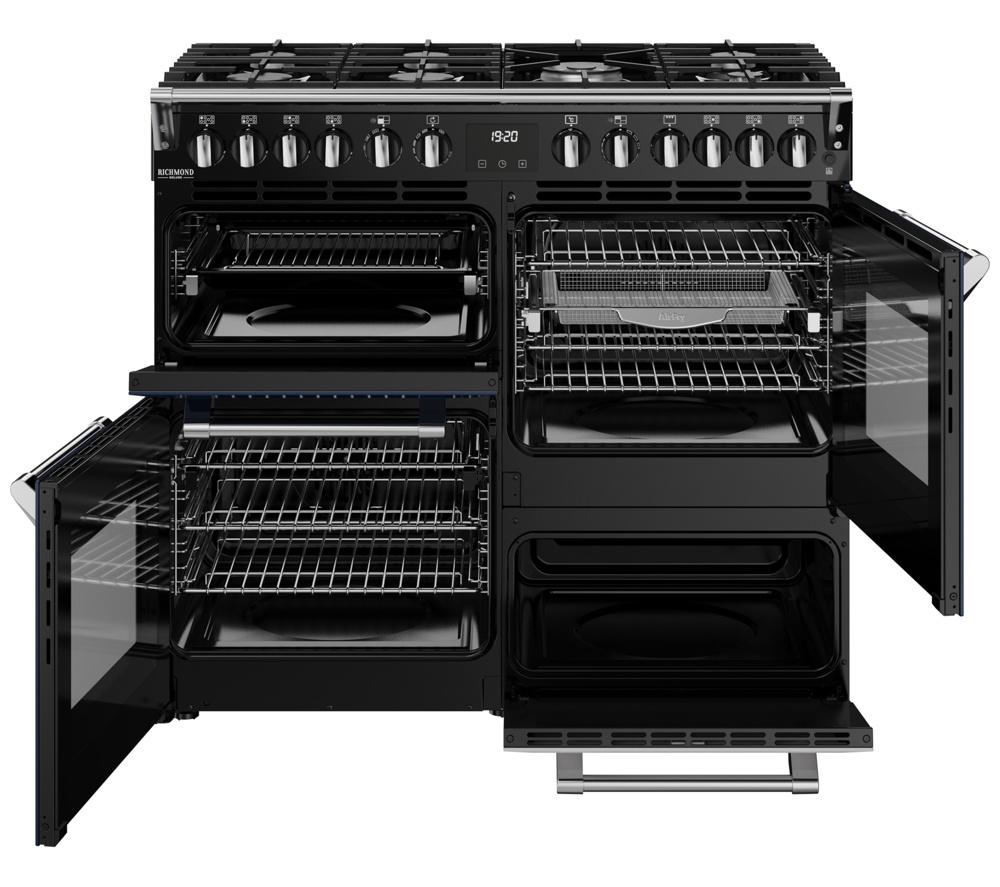 STOVES Richmond Deluxe 100DF Dual Fuel Range Cooker - Midnight Blue & Chrome