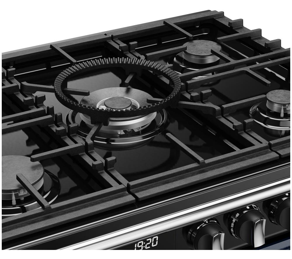 STOVES Richmond Deluxe 100DF Dual Fuel Range Cooker - Midnight Blue & Chrome