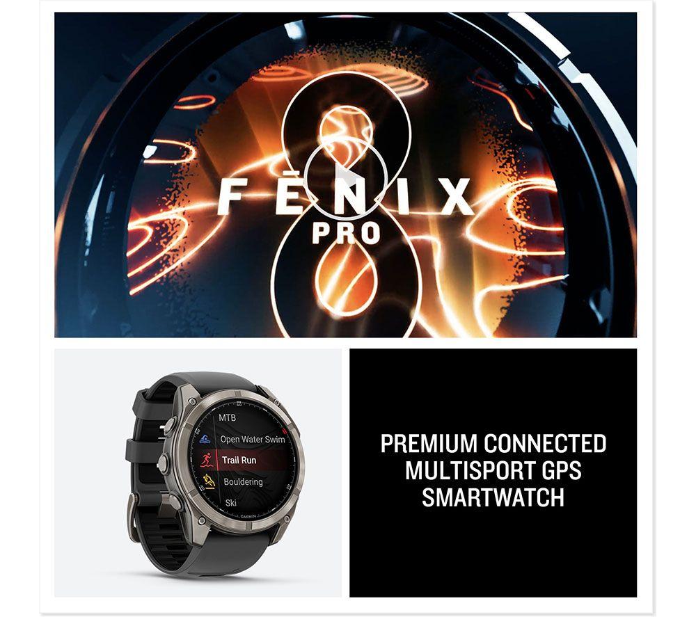GARMIN fenix 8 Pro AMOLED Smart Watch - Graphite & Black, 51 mm