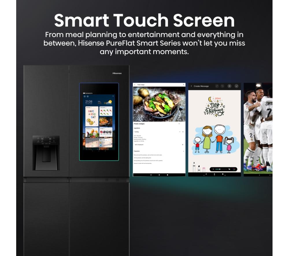 Frigorífico americano HISENSE PureFlat Smart Screen RS9P628GPFE - Negro