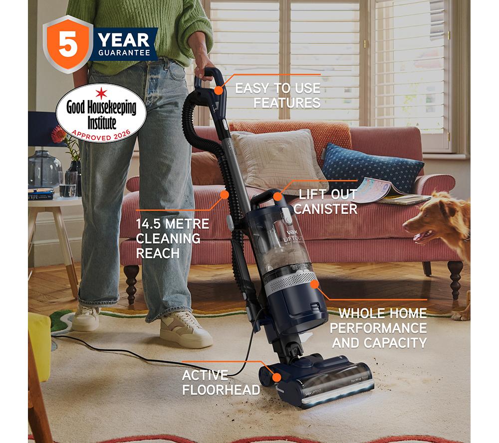 VAX LiftOut Multi Pet-Design Upright Bagless Vacuum Cleaner - Navy & Titanium
