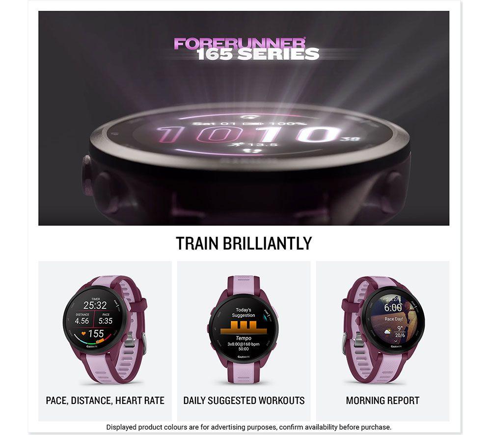 GARMIN Forerunner 165 Music Sports Watch - Black & Slate, 43 mm
