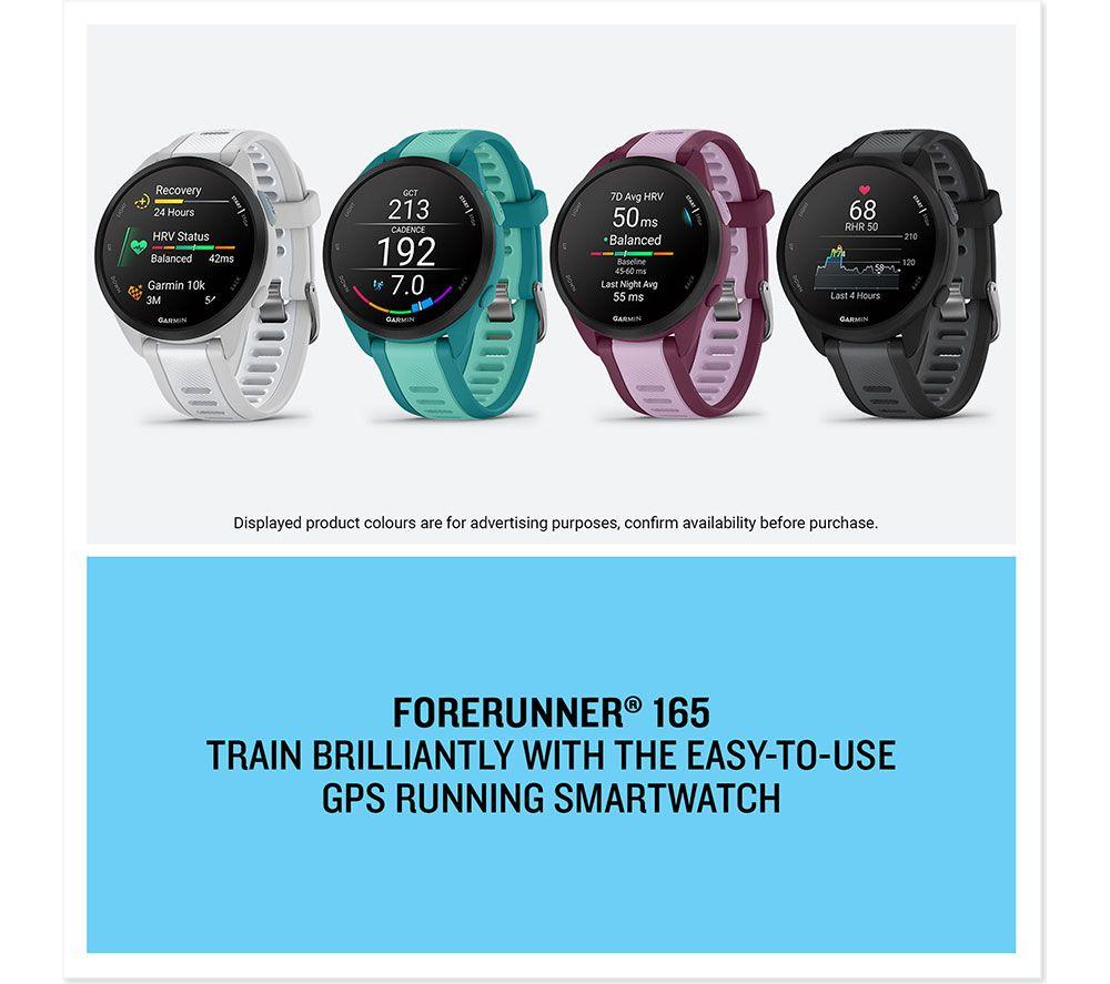 GARMIN Forerunner 165 Music Sports Watch - Black & Slate, 43 mm
