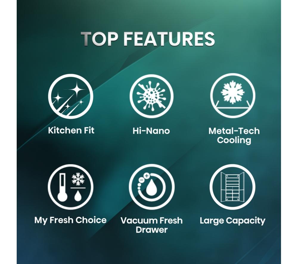 Frigorífico combi inteligente HISENSE KitchenFit RQ768N4GVE – Cristal plateado