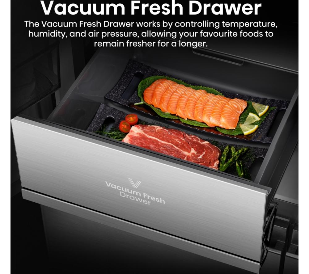 Frigorífico combi inteligente HISENSE KitchenFit RQ768N4GVE – Cristal plateado