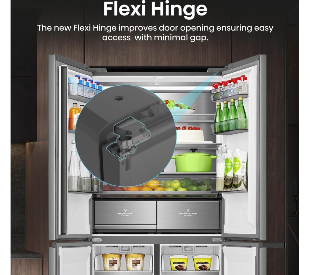 Frigorífico combi inteligente HISENSE KitchenFit RQ768N4GVE – Cristal plateado