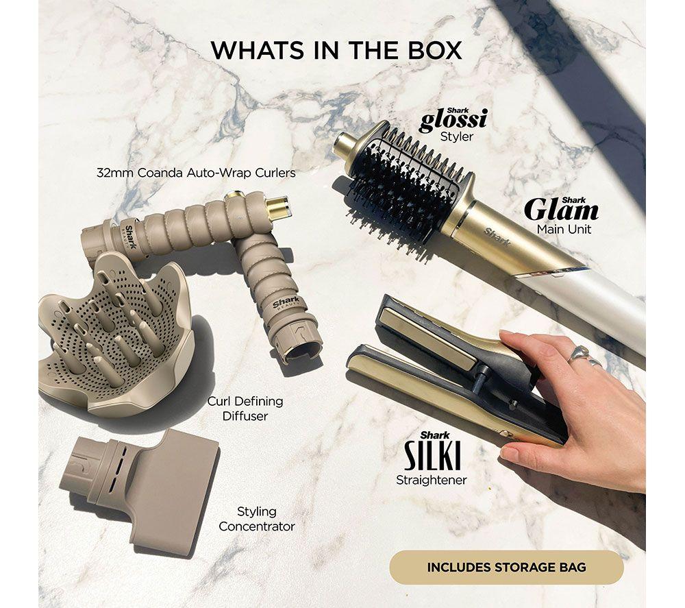 SHARK Glam Straight, Waves & Curls HD6052SUK Multi-Styler - Gold