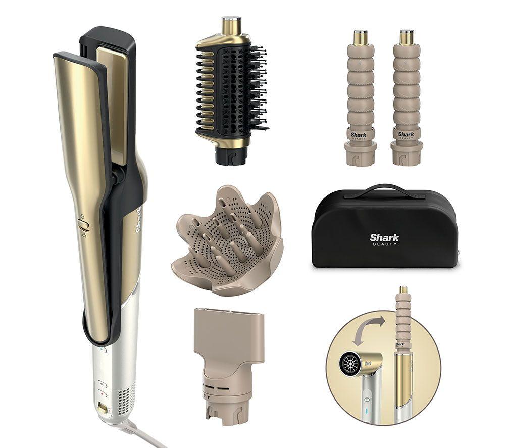 SHARK Glam Straight, Waves & Curls HD6052SUK Multi-Styler - Gold